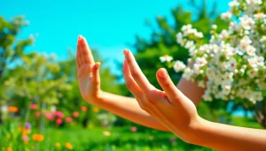 Practioner demonstrating various yoga mudras illustrating serenity and connection.