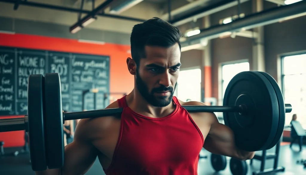 Powerful athlete demonstrating strength training in a gym with the theme 888 new.