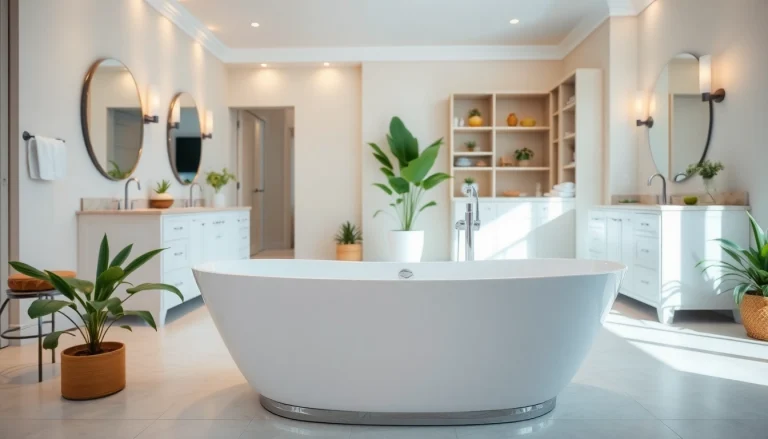 Revamp your space with this elegant bathroom remodeling service highlighting modern fixtures.