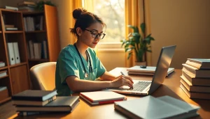 Learn how to format a nursing persuasive essay with an focused student writing at their desk.