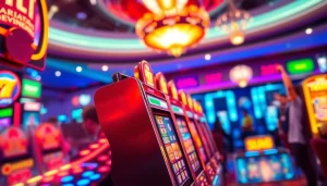 Permainan slot gacor yang menyenangkan dengan pemain yang merayakan kemenangan di kasino