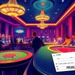 Experience excitement at mm88.com in a vibrant casino setting with engaging players and dazzling slot machines.