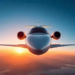 Flymarquis offers premium air travel solutions with a luxurious private jet in a scenic landscape