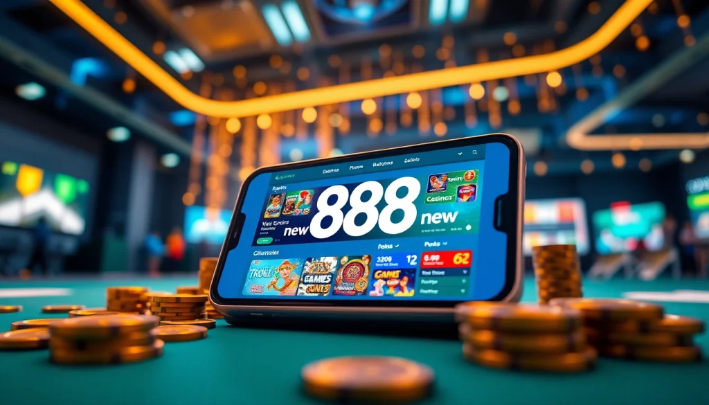 Experience the excitement of 888 new online gambling with a modern gaming interface and vibrant atmosphere.