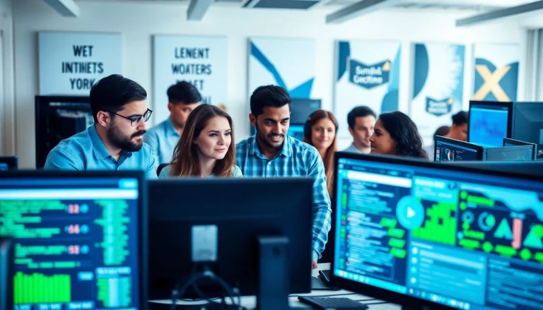 Offering managed IT services to a team collaborating in a modern business environment.