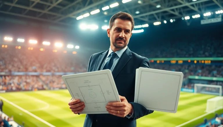 Nuno Espírito Santo analyzing game tactics in a stadium, showcasing his management style and expertise at https://diknews.co.uk/nuno-espirito-santo/.