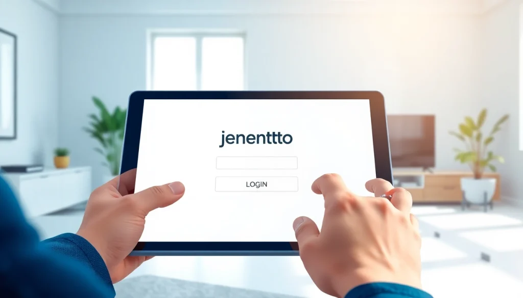 Masuk ke jentoto login dengan tampilan modern dan profesional di ruang kerja digital.