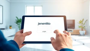 Masuk ke jentoto login dengan tampilan modern dan profesional di ruang kerja digital.