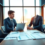 Finanzberatung bei https://zukunftkapital.de in einem modernen Büro mit Experten und Dokumenten.