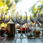 Stylish glassware NZ collection displayed on an elegant table, showcasing various glass types.