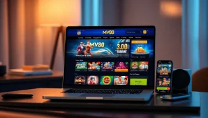 Experience the excitement of MV88 game with a vibrant online gaming platform interface.