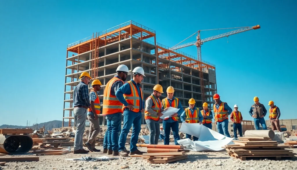 Team of professionals leading a construction site as New Jersey Commercial General Contractor on a commercial building project