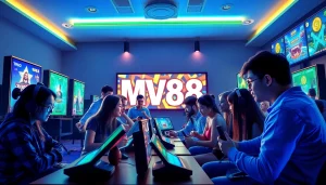 Experience immersive gameplay with MV88 game platform showcasing diverse players enjoying thrilling digital games.