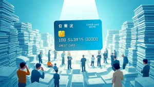 카드깡의 복잡한 금융 서류 속에서 소비자들이 혼란스러워하는 모습