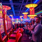 Menggairahkan permainan di https://rusia777.com dengan mesin slot dan suasana kasino yang ramai.