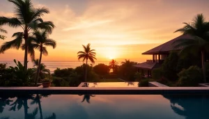 Enhance your experience in Phuket property management with a luxurious villa view at sunset.