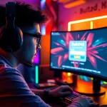 Login ke bukti4d login slot dengan gamer yang bersemangat di depan layar komputer.