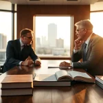 Consult a South Dakota truck accident lawyer in a professional office setting.