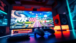 Experience the thrilling RR 88 gaming interface with vibrant visuals and dynamic lighting.