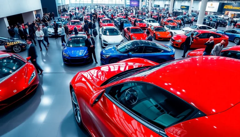 Explore the vibrant atmosphere of the Auto Cars Show with sleek vehicles and enthusiastic attendees.