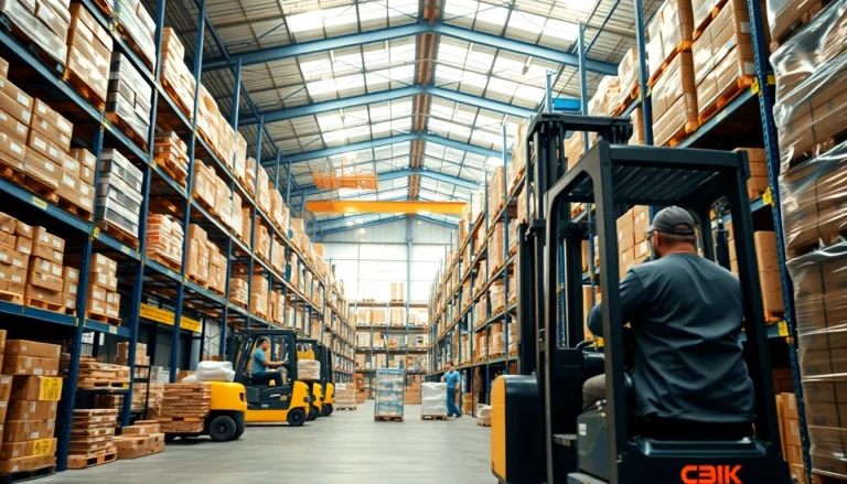 Locate efficient storage solutions at a warehouse near me with organized aisles and active workflows.