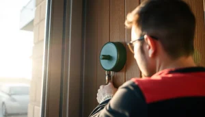 Schlüsseldienst Speyer öffnet beschädigungsfrei eine Tür mit fachlichem Know-how.