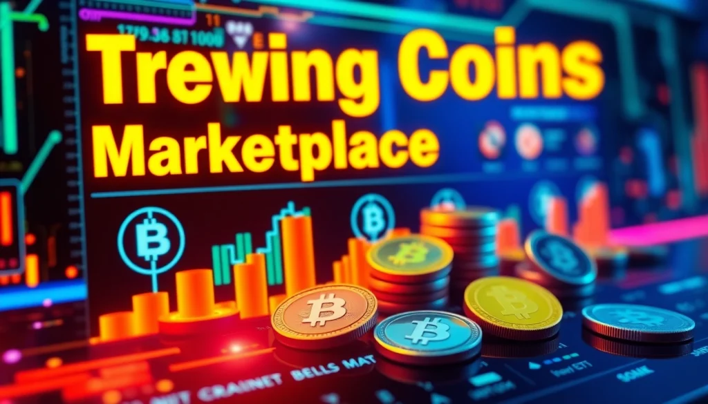Discover trending coins listing with eye-catching visuals highlighting popular cryptocurrencies.
