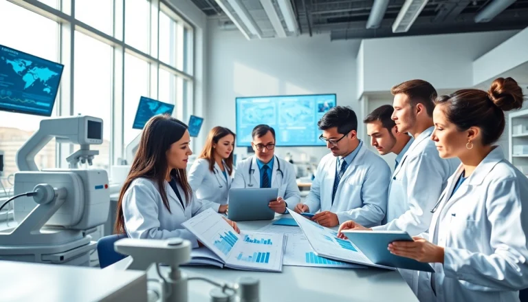 Engaging researchers sharing insights about the ADAPTABLE Aspirin Study in a collaborative lab.