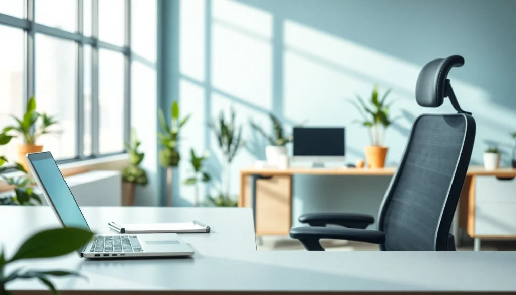 Bekijk de professionele werkruimte op https://www.stofnodig.nl met moderne meubels en natuurlijk licht.