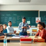 Engage with Education in a vibrant classroom showcasing active learning and collaboration.