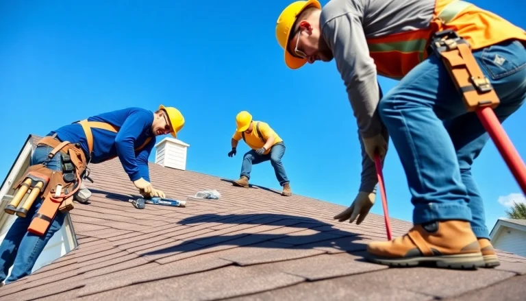 Fixing roof installations by Twin Shield Roofing on a residential building.