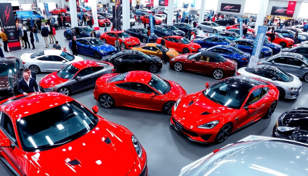Explore the excitement of the Auto Cars Show with modern cars showcased in a lively atmosphere.