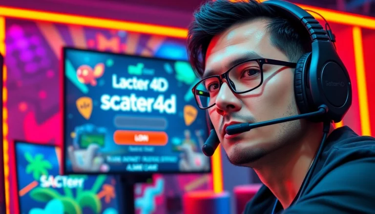 Mengakses scater4d login game dengan fokus dan semangat dari suasana gaming yang dinamis.