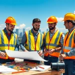 DAS 142 form process at a professional construction site with apprentices engaged in tasks.