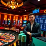 Experience the thrilling online betting environment of VUA99 with vibrant casino elements.