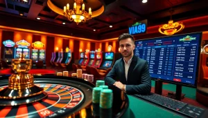 Experience the thrilling online betting environment of VUA99 with vibrant casino elements.