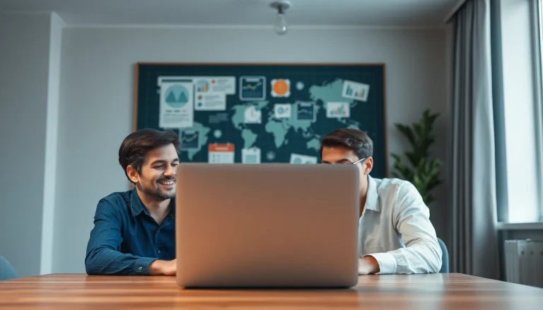 Aprender sobre marketing de afiliados para principiantes con laptops y gráficos.