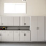 garage cabinets showcasing organized tools and storage in a modern garage environment.