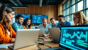 Team conducting software QA testing at https://xqa.ca in a modern office environment.