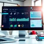Engage with the TikTok SMM panel on a professional dashboard featuring vibrant analytics and metrics.