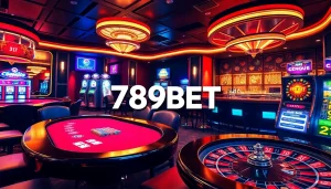 Experience the thrill of gambling at 789BET đăng nhập with vibrant casino visuals including poker and roulette.