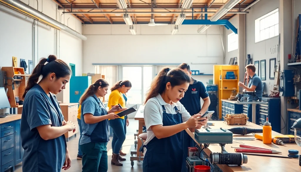 Students at trade schools oahu participating in hands-on training with modern equipment.