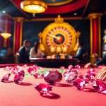 Gambling scene with players at a poker table, showcasing 粉紅鑽石 and casino elements.