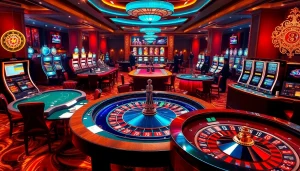 Experience the thrill of high-stakes gambling at a luxurious casino with s8-themed roulette tables.
