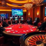 Experience thrilling moments at a 7m casino poker table with vibrant gaming elements.