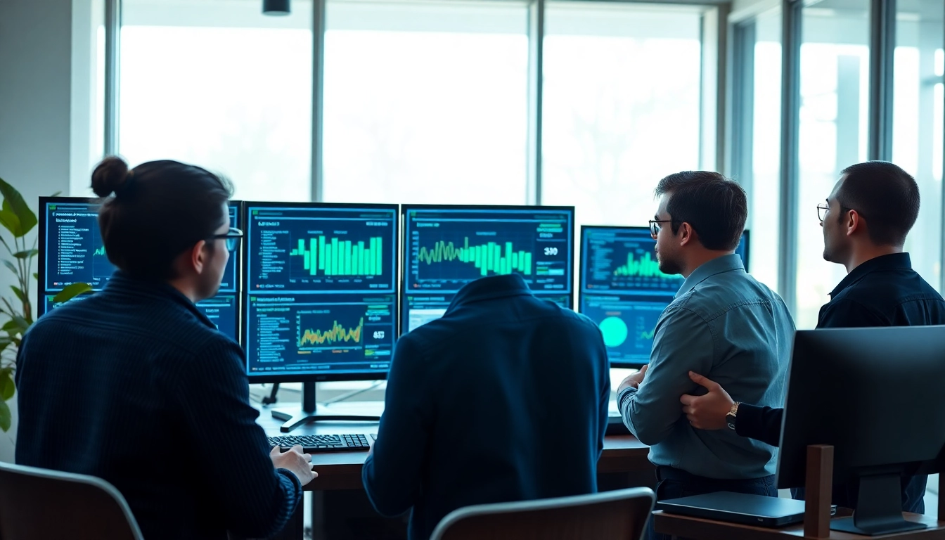 Analyze chatbot performance data with https://benchbot.ai in a modern tech office setting.