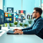 Boost followers and engagement using strategies highlighted at https://boost-social-media.com in a modern office.