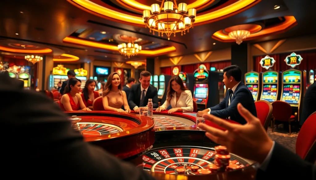 Players celebrating a win at nhà cái 789win, showcasing excitement and casino elements.