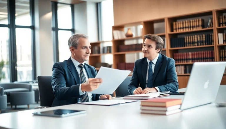 Consultation with an eminent domain lawyer in a modern office, fostering trust and professionalism.