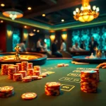 Excited players enjoying VN88 online casino games at a luxurious poker table.